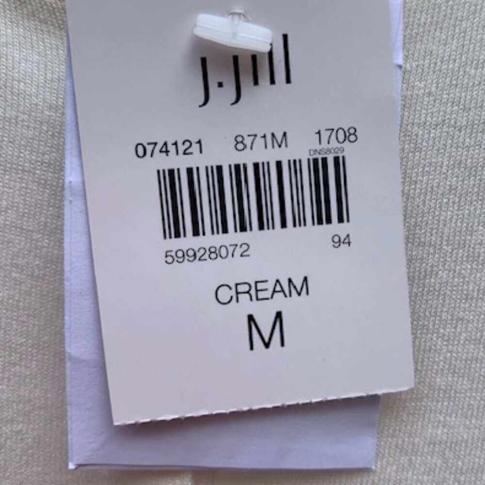 J. Jill Cream Button-Up Henley 3/4 Sleeve Tunic Top Size M NWT - Picture 6 of 10